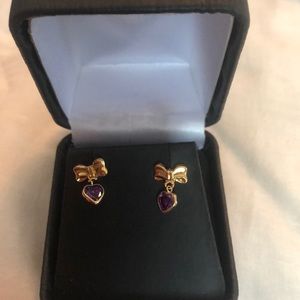 Amethyst and gold earrings